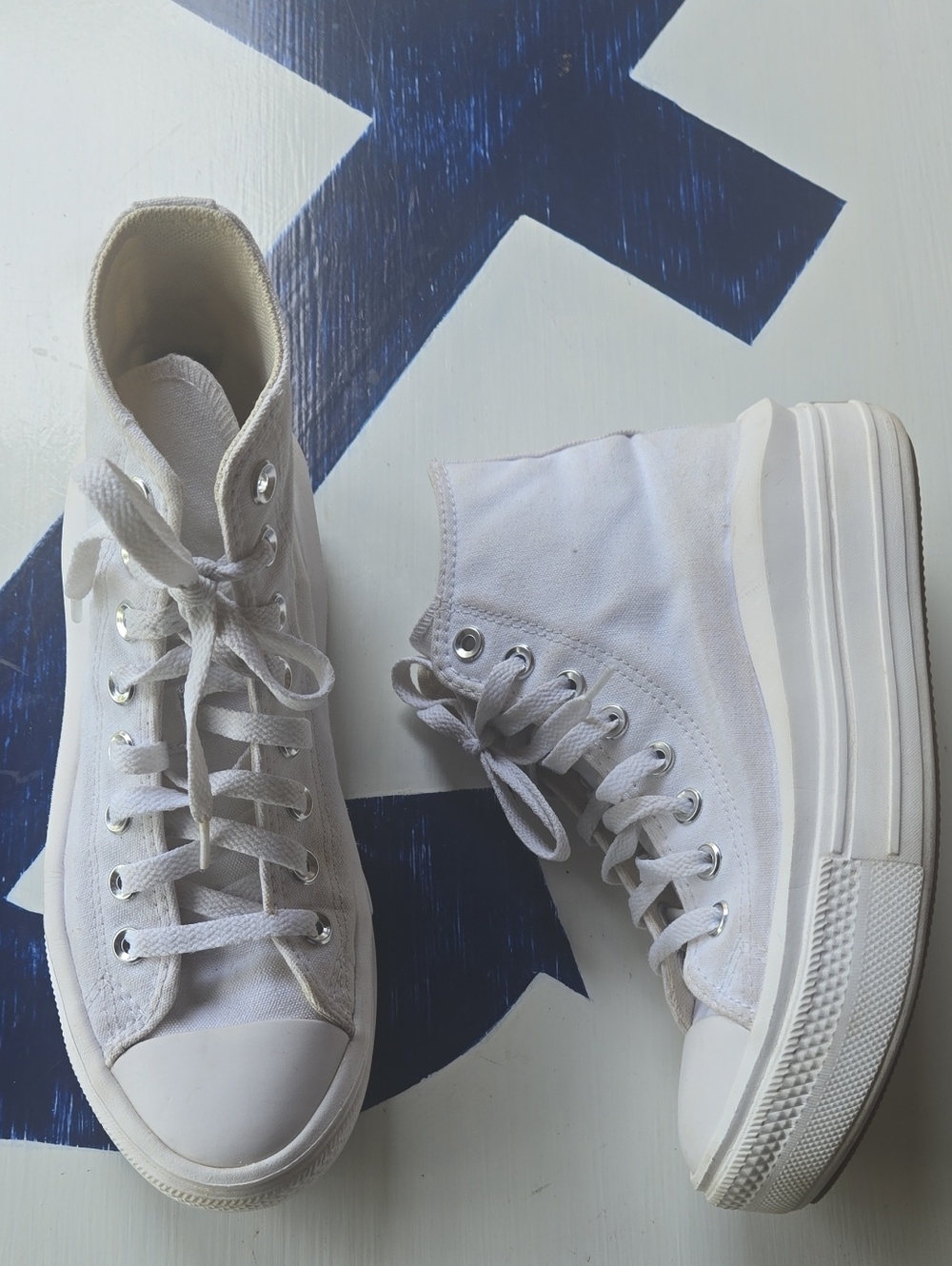 Converse Chuck Taylor All Star Move White Platform High Top Sneaker Size 8